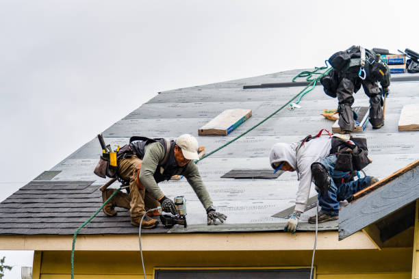 Professional Gutter Installation technician working in West Monroe, MI